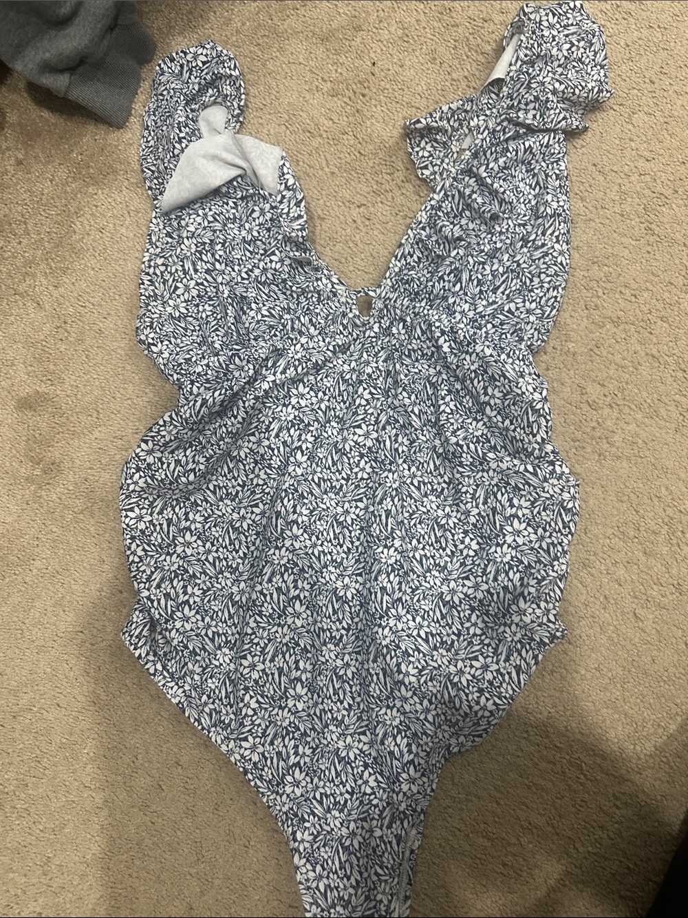Pinkblush Blue and White Floral One-Piece Swimsuit